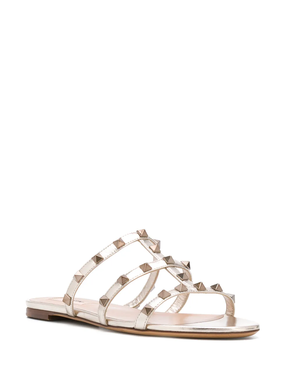 Сандалии Rockstud с Т-образным ремешком Valentino Garavani, золотистый — фото 2