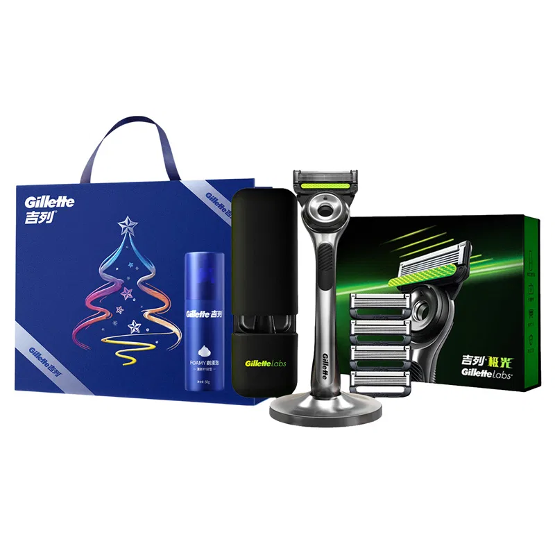 Набор для бритья Aurora 4 лезвия Gillette серебристый