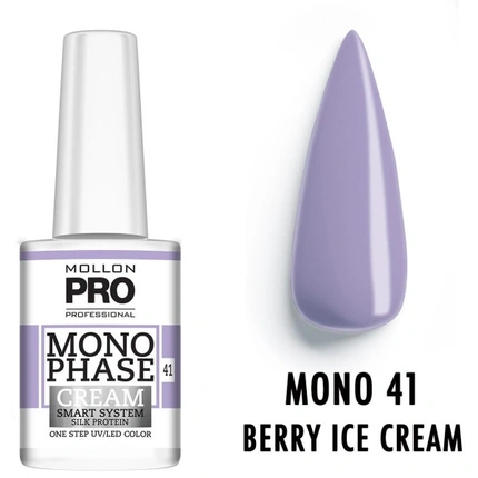 

Лак для ногтей Mol Monophase 41 - Berry Ice Cream с УФ- и светодиодным эффектом, 10 мл Mollon Pro