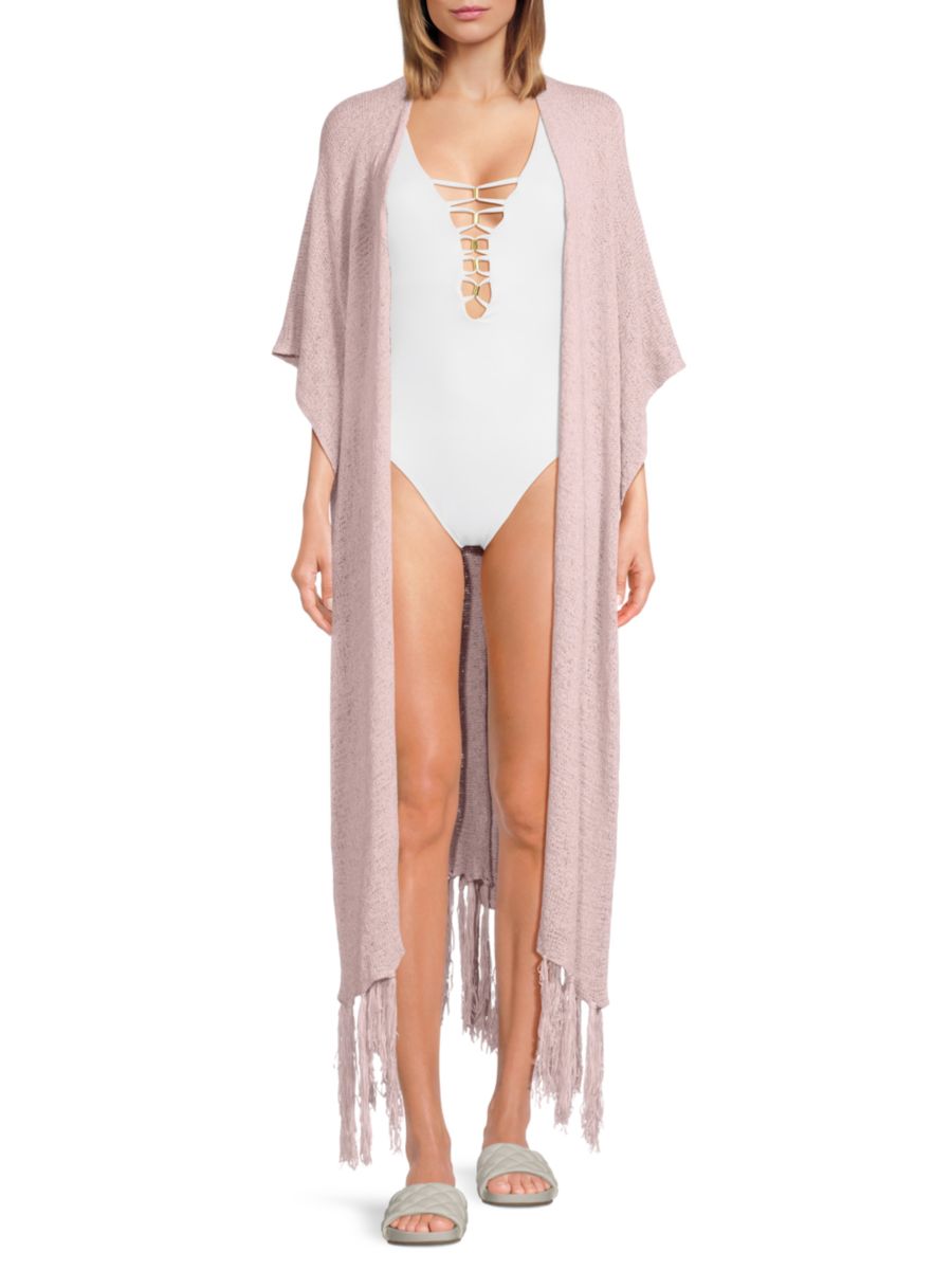 

Летнее вязаное пляжное платье с бахромой Area Stars, цвет Dust Pink