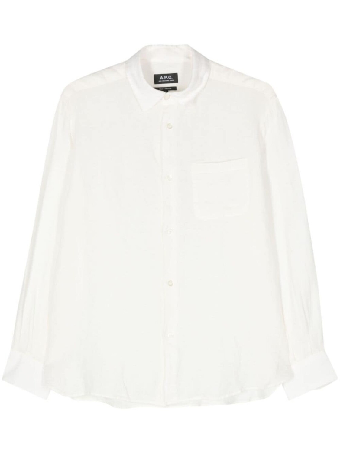 

A.P.C. льняная рубашка с классическим воротником, нейтральный цвет