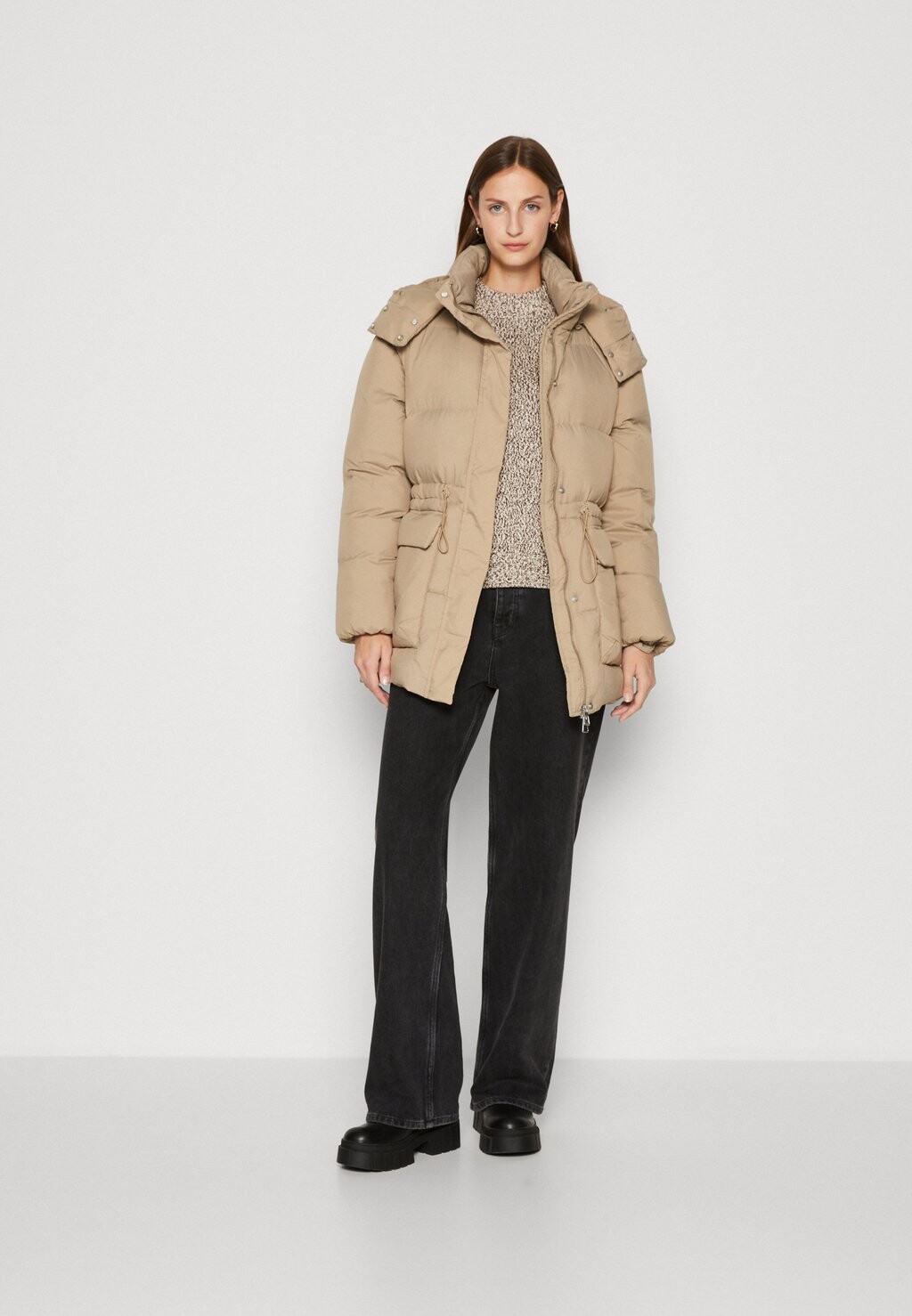 

Пуховое пальто RE-DOWN PUFFER JACKET/ VEST Zign Studio, коричневый