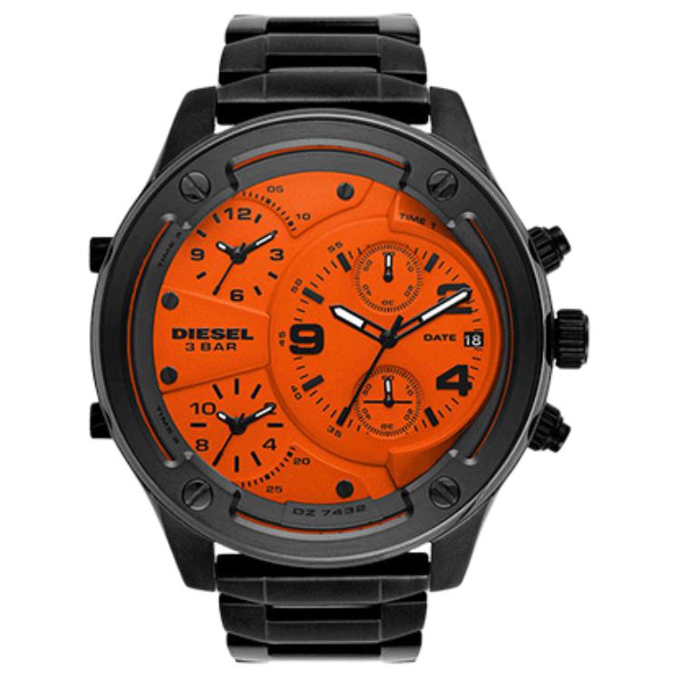 

BOLTDOWN наручные часы кварцевый механизм браслет из нержавеющей стали оранцевый циферблат мужские часы DIESEL, черный