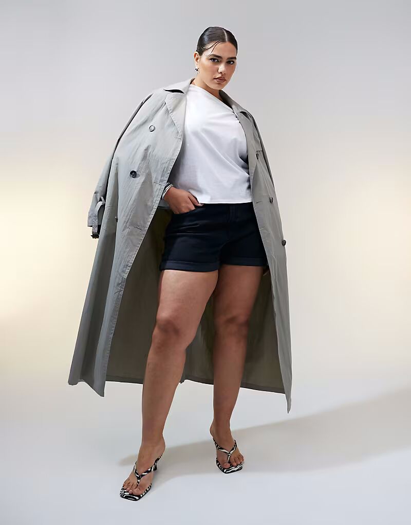 

Джинсовые шорты Curve в винтажном стиле черного цвета Asos Curve