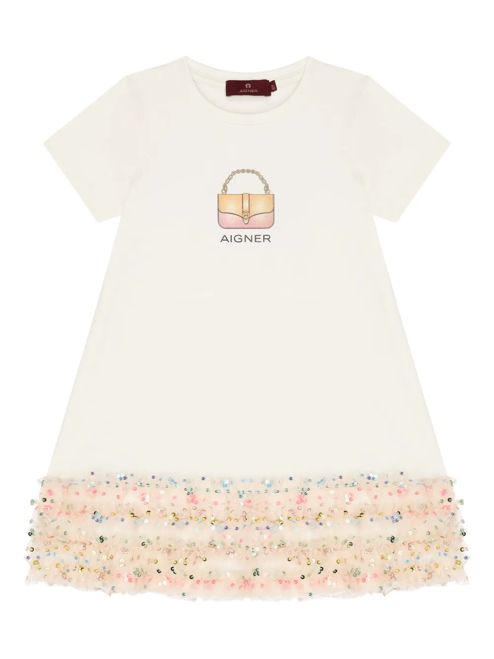 

Платье с пайетками Aigner Kids, белый