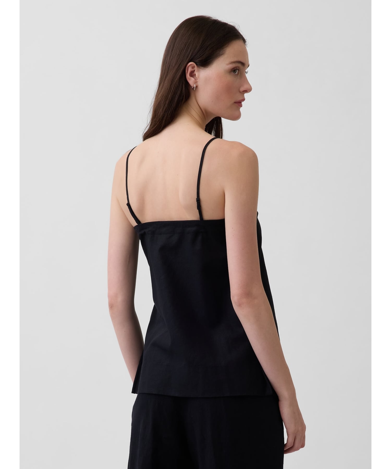 (W) Майка из льняной смеси GAP, BLACK — фото 3