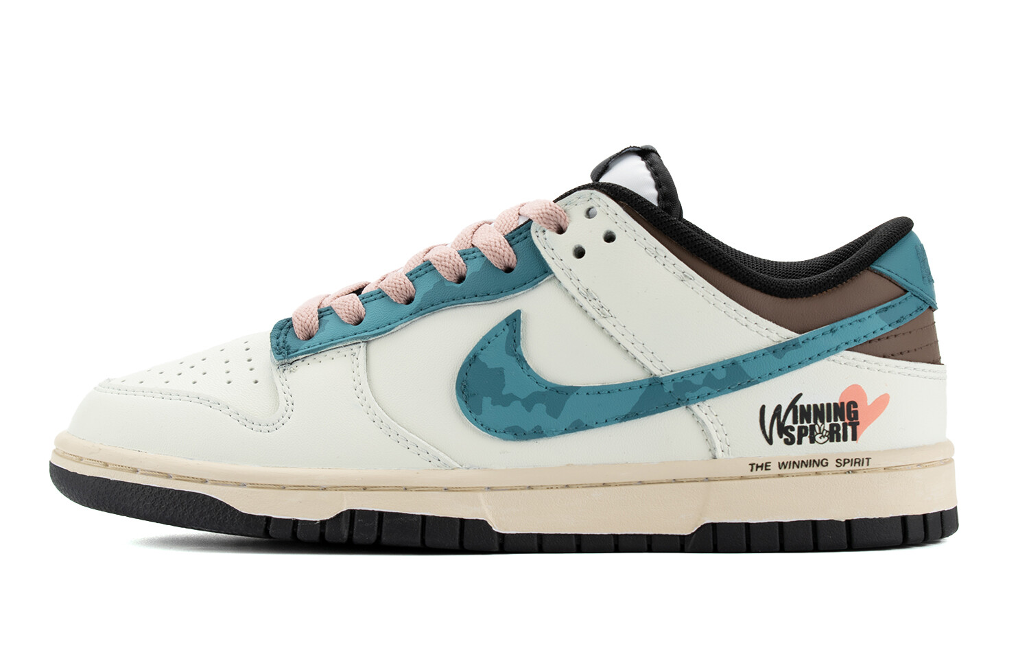 

Кроссовки Nike Dunk Skateboarding Shoes Women's Low-top Beige/blue/brown, белый