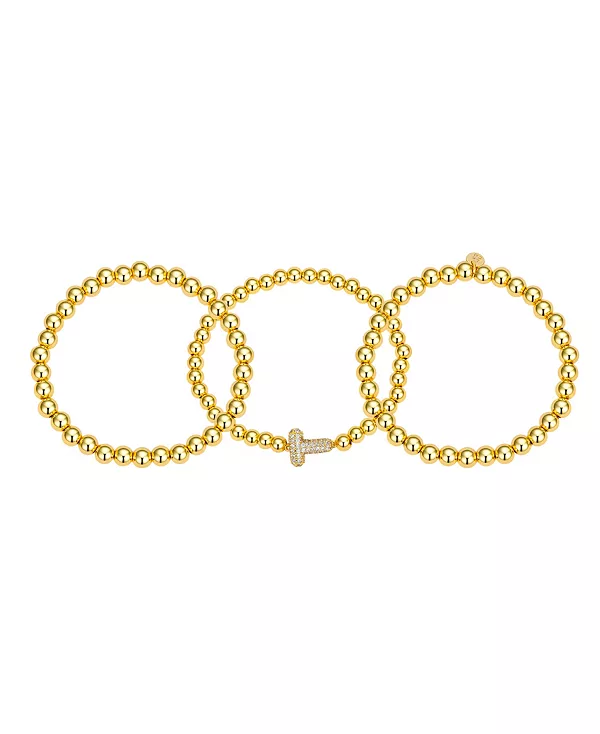 

Набор браслетов-бусин с кубическим цирконием и пузырчатой отделкой Unwritten, t