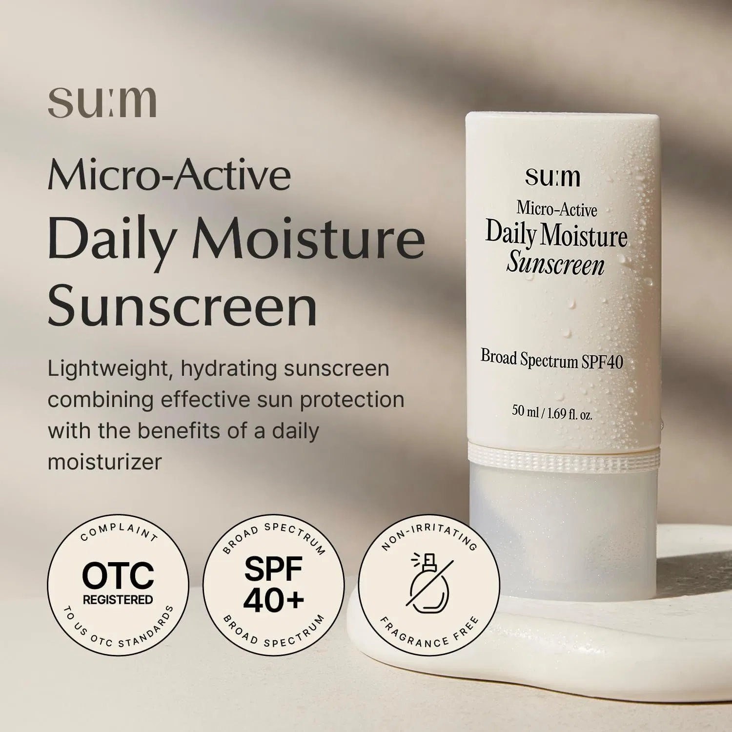 Солнцезащитный крем для лица SU:M Microactive Daily Moisture Sunscreen SPF 40, 40 мл — фото 2