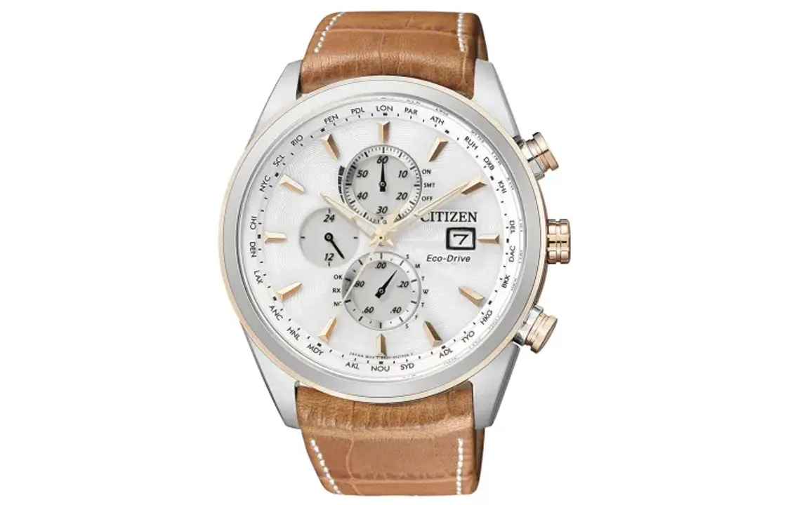 

CITIZEN Часы Airborne Eagle Series Solar Quartz Movement Cow Leather Strap Watch 43mm Men's Watch White Dial, White