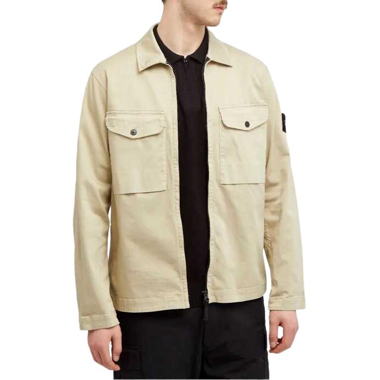 Куртка-рубашка Stone Island Brushed Cotton Gabardine, песочный