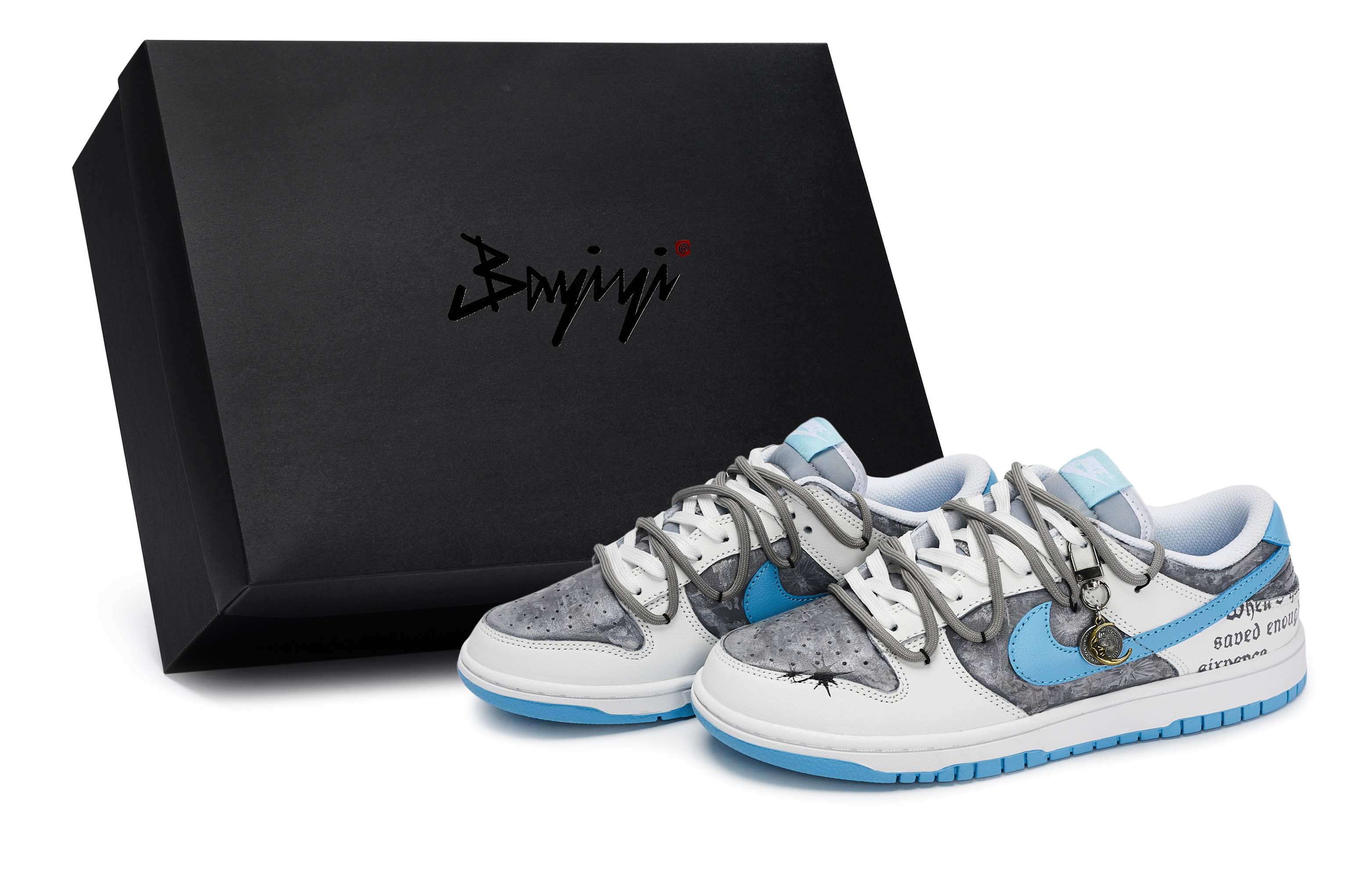 

Nike Кроссовки для скейтбординга Dunk, низкие, мужские, белые/синие/серые