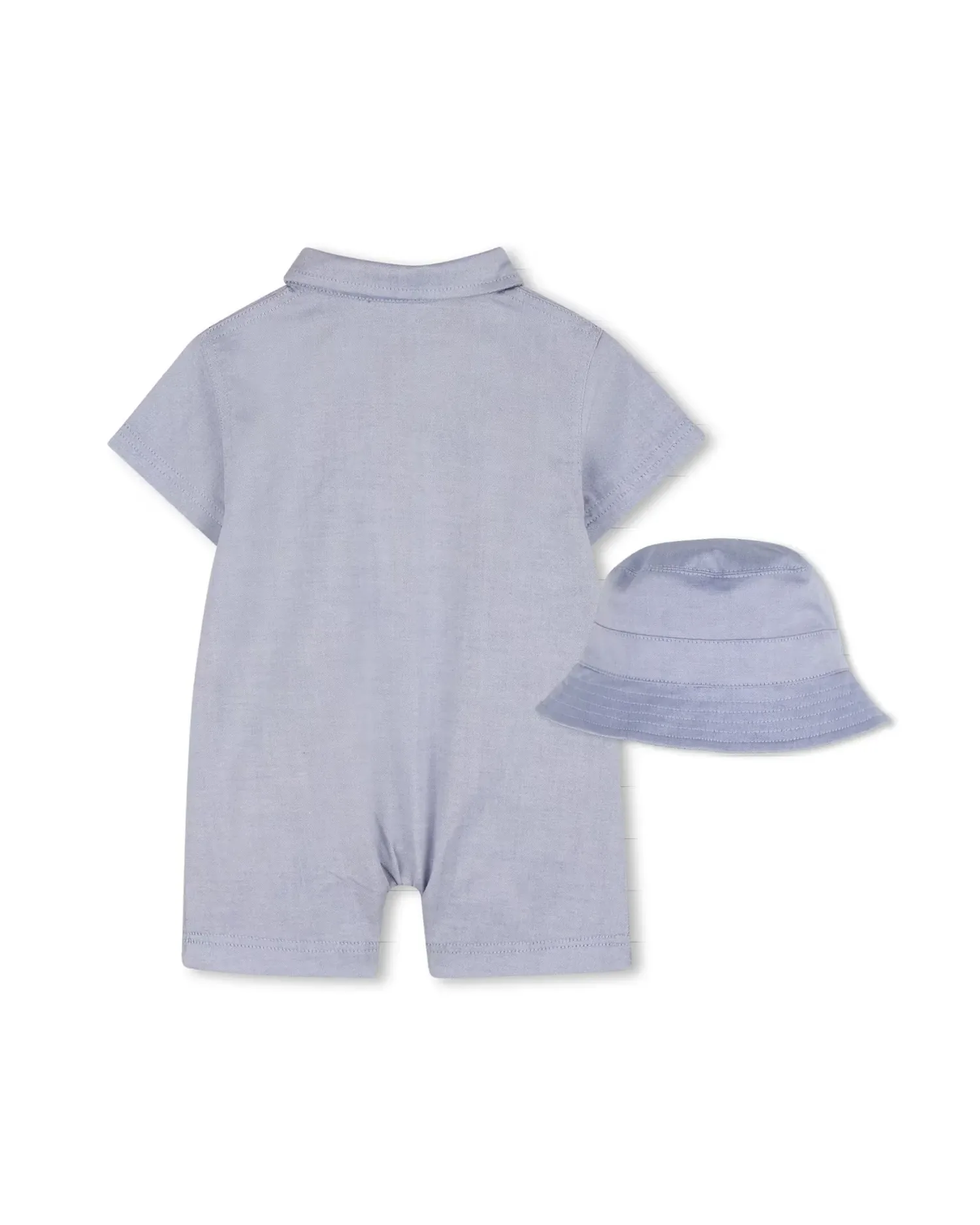 Комплект для мальчика с коротким рукавом из однотонного хлопка BOSS Kidswear, синий — фото 3