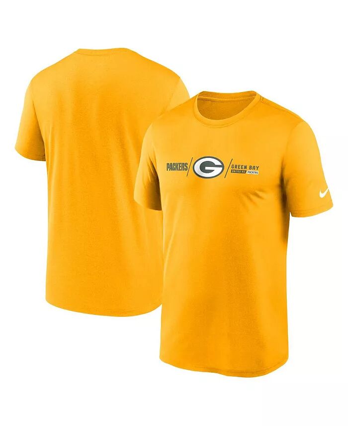 

Мужская золотая футболка Green Bay Packers Horizontal Lockup Legend Nike