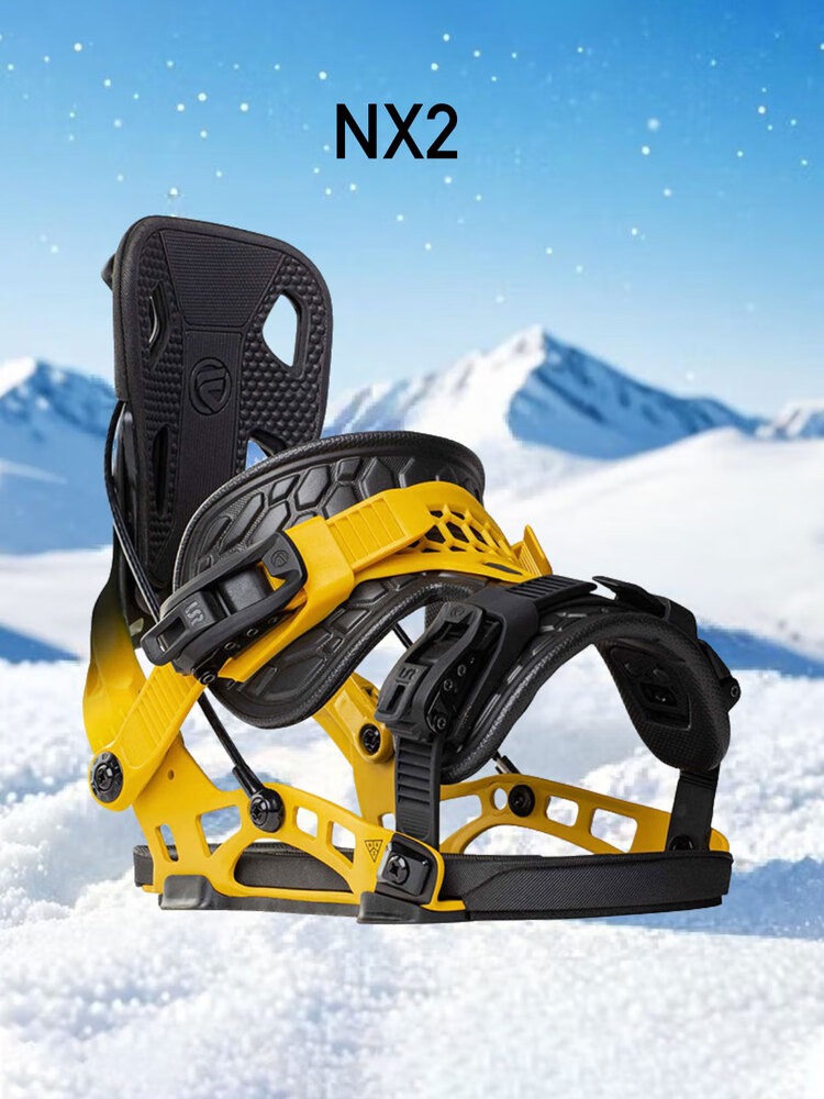 

Nidecker Крепление для сноуборда мужское профессиональное FLOW NX2, быстросъемное, черно-желтое, размер L