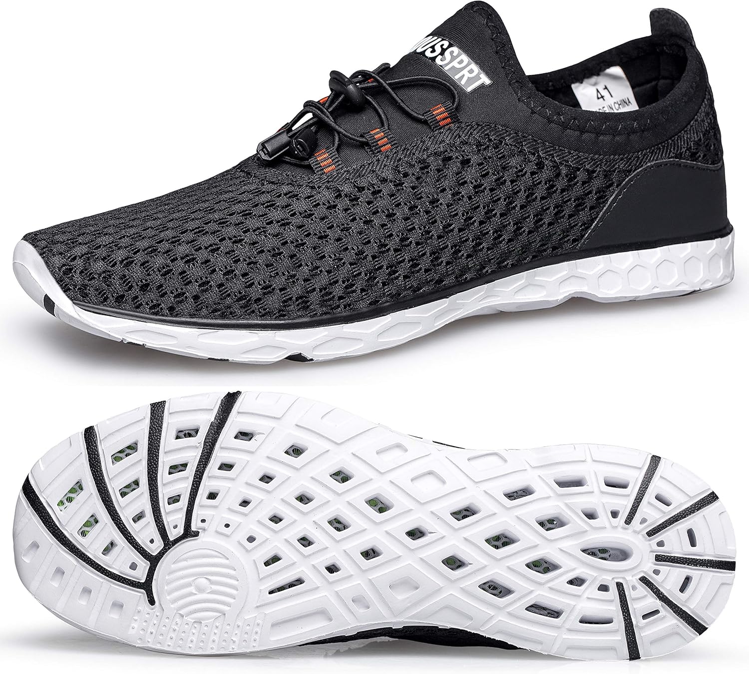 

Мужские водные кроссовки DOUSSPRT, быстросохнущие спортивные аква обувь, черно-белый