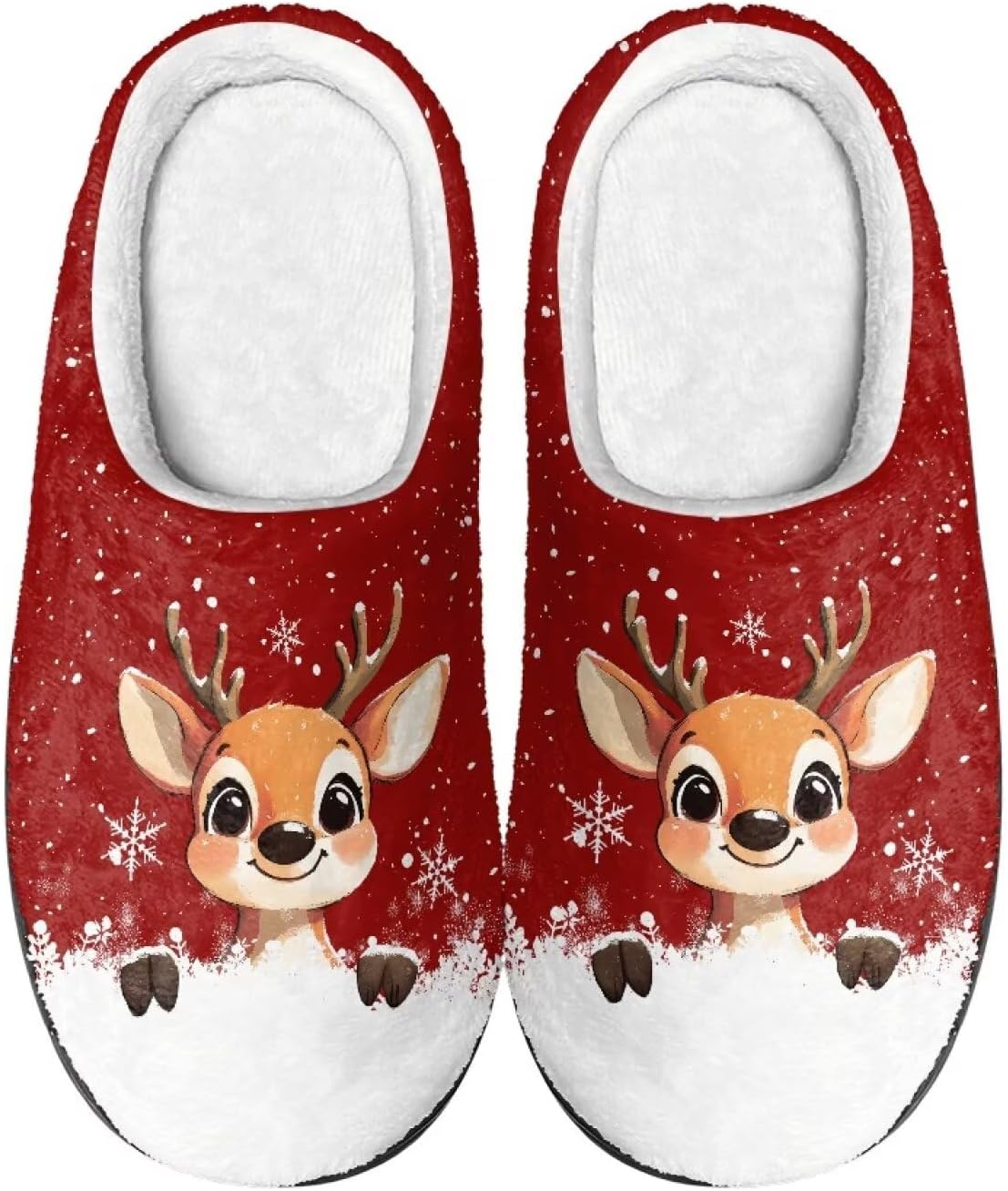 

Тапочки Showudesigns для женщин и мужчин, размер 4-12, зимние домашние тапочки, Reindeer