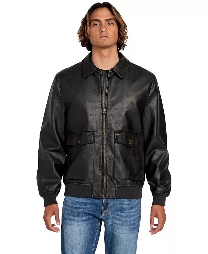 

Мужская куртка авиатор с монограммой Guess, черный