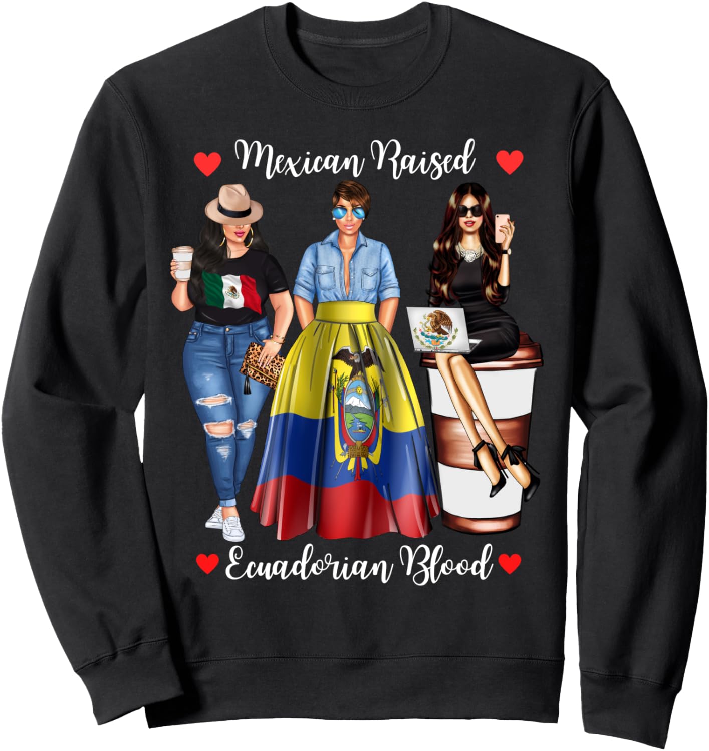 

Афро-эквадорский африканско-мексиканский стиль, толстовка с изображением эквадорского флага Lush Mexican Raised, черный