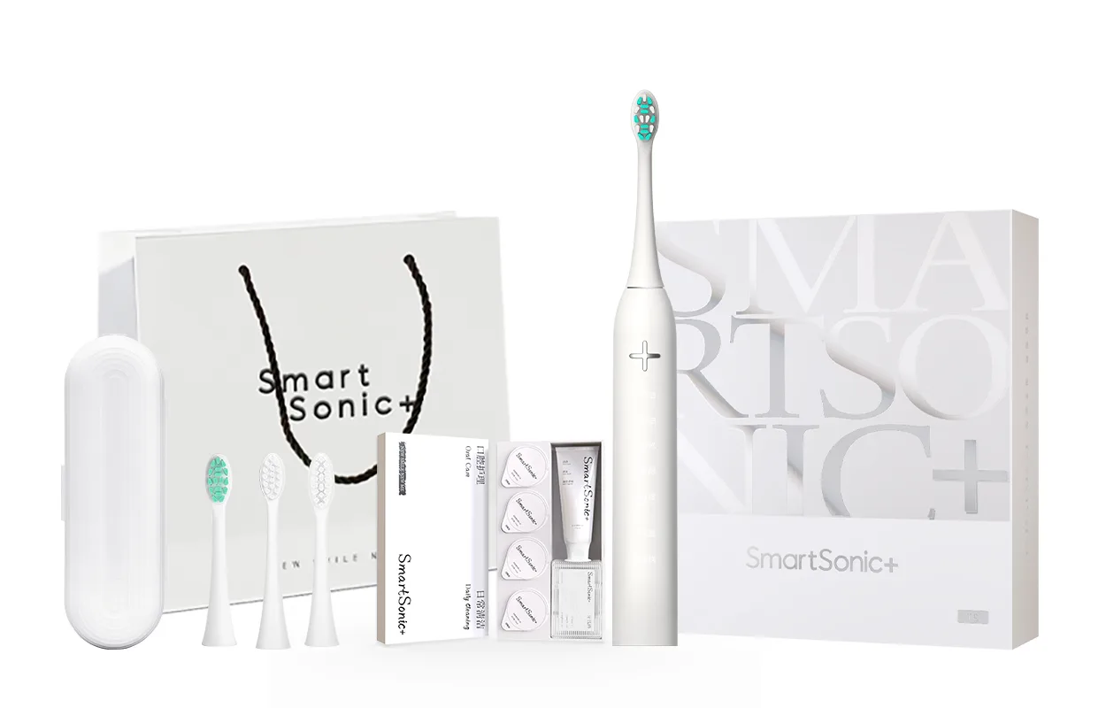 Электрическая зубная щетка Smartsonic+, Simple White+Cherry Blossom Pink-Couple Luxury Box Set — фото 3