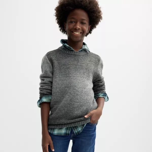 

Мальчиковый свитер с омбре 8-20 лет, обычный и свободный Sonoma Goods For Life, цвет gray ombre