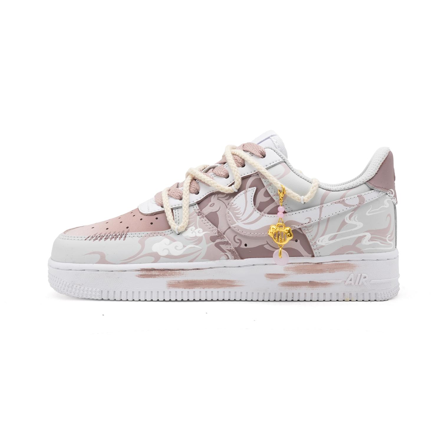 

Nike Air Force 1 Rouge Horse Cow Leather Abrasion Resistant Slip Resistant Low top Skateboard Shoes Unisex Pink Brown