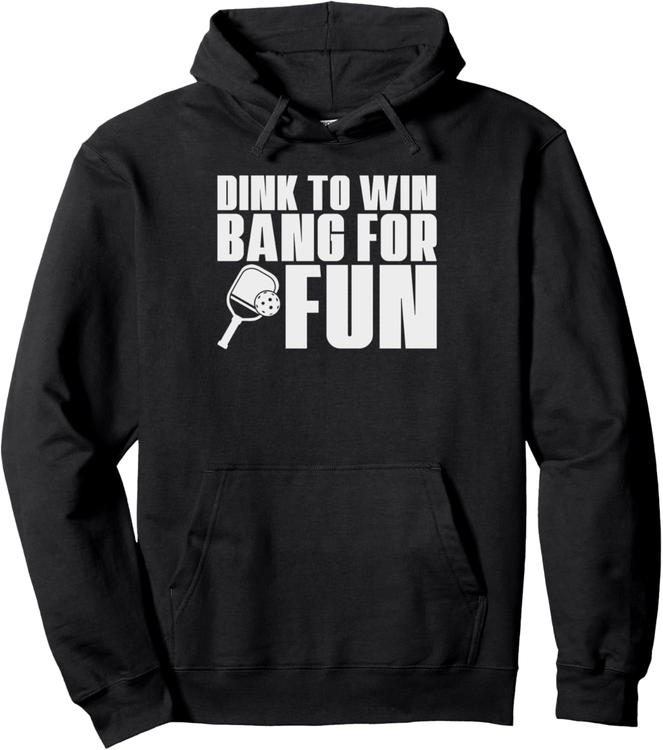 

Худи с изображением ракетки для пиклбола и ракетки для пиклбола Dink To Win Bang For Fun, черный