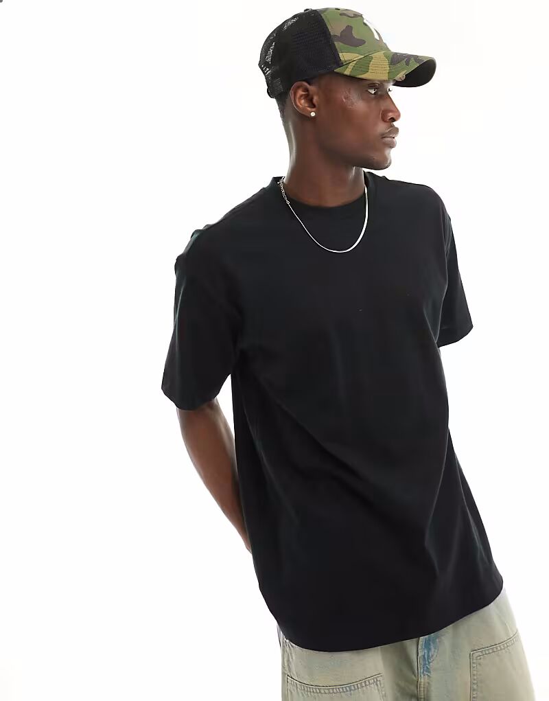 

Футболка однотонная, черного цвета, Cotton On box fit Cotton:On