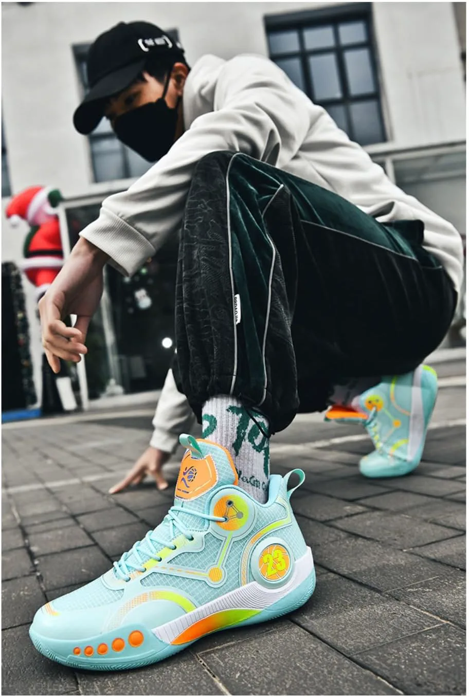 Мужские баскетбольные кроссовки High Top Дышащие, не скользящие амортизирующие кроссовки для спортивных тренировок на цементном корте Spedify, зеленый — фото 4