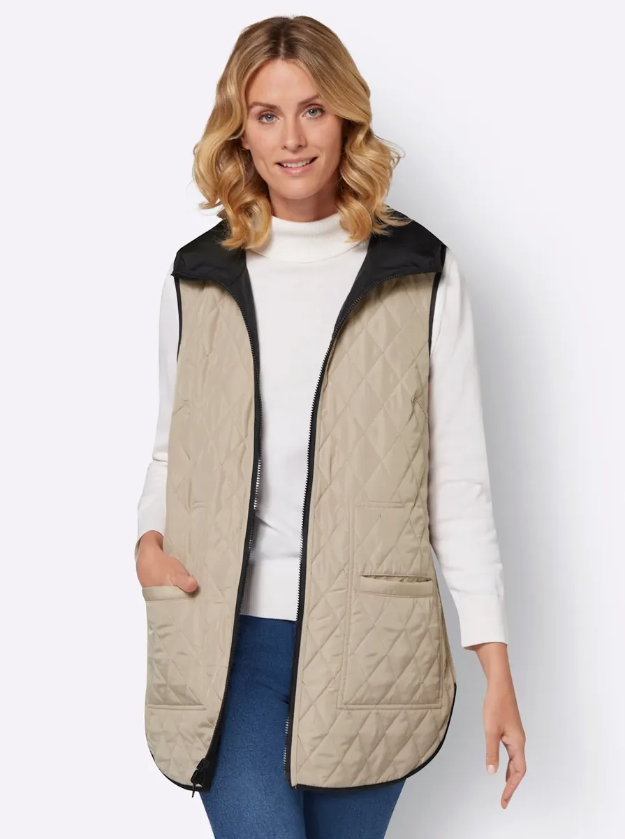 

Двусторонний жилет в стиле casual Casual Looks, цвет Sesam-Schwarz