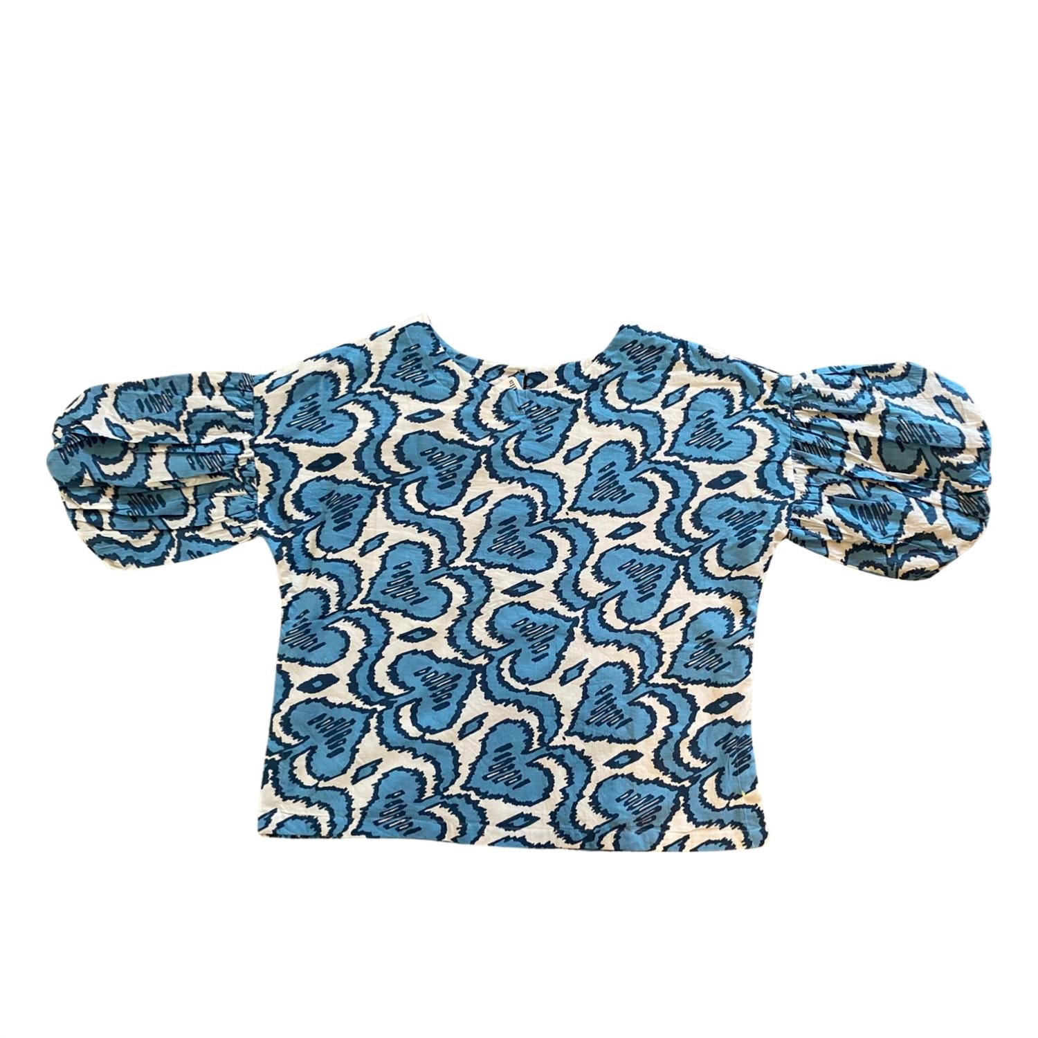 

Женский топ Mary Beth с рукавами-фонариками синего цвета Fitzroy & Willa