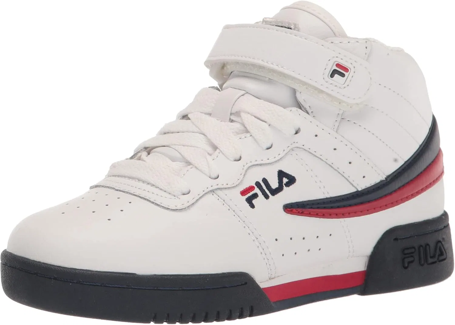 Модные кроссовки Fila F-13v Lea / syn, White Navy Red
