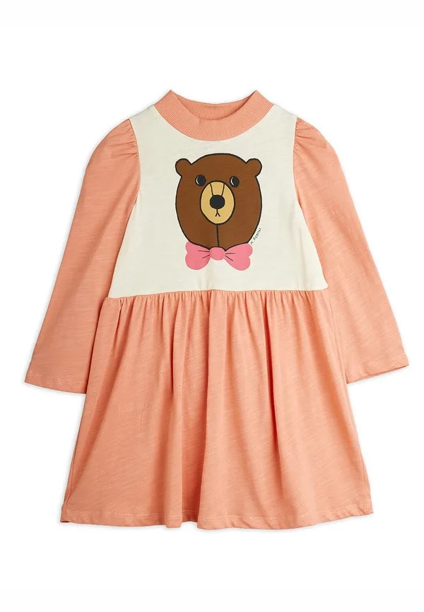 Платье с изображением медведя, трикотажное платье Mini Rodini, Pink