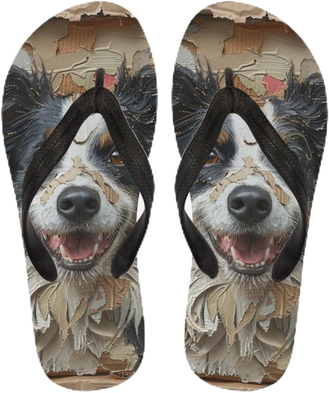 

Женские пляжные шлепанцы Semiouray с морской волной, милые ортопедические шлепанцы с лотосом, легкие плоские сандалии для дома и улицы на лето, Border Collie