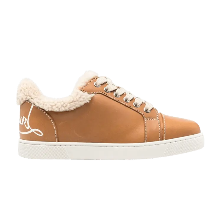 Кроссовки Christian Louboutin Wmns Fun Vieira Flat Calf Wax Shearling Terra, коричневый