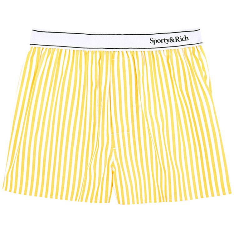 

Шорты Sporty & Rich Serif Logo Boxer Shorts, цвет White/Yellow