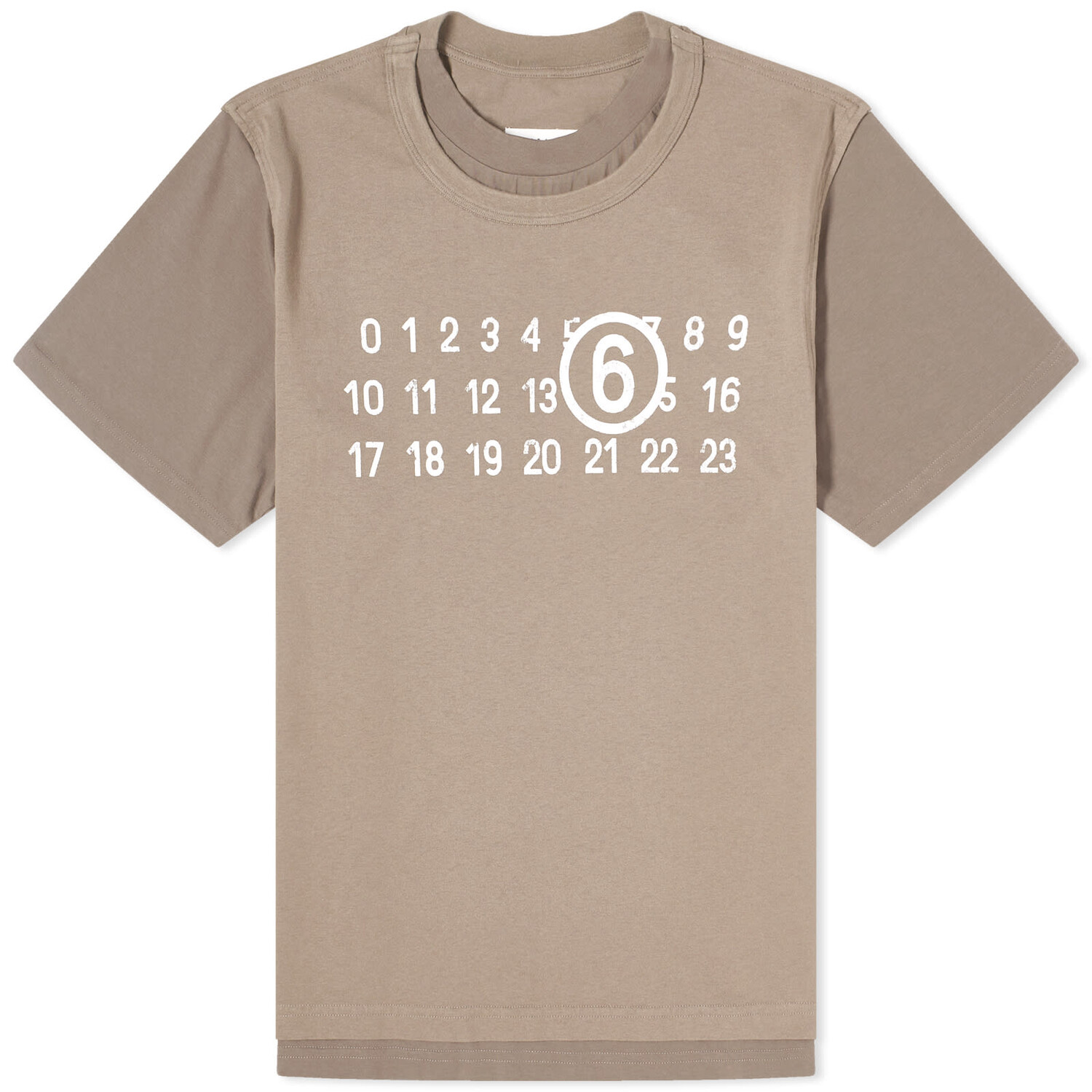 

Футболка Mm6 Maison Margiela Number Logo T-Shirt, цвет Taupe