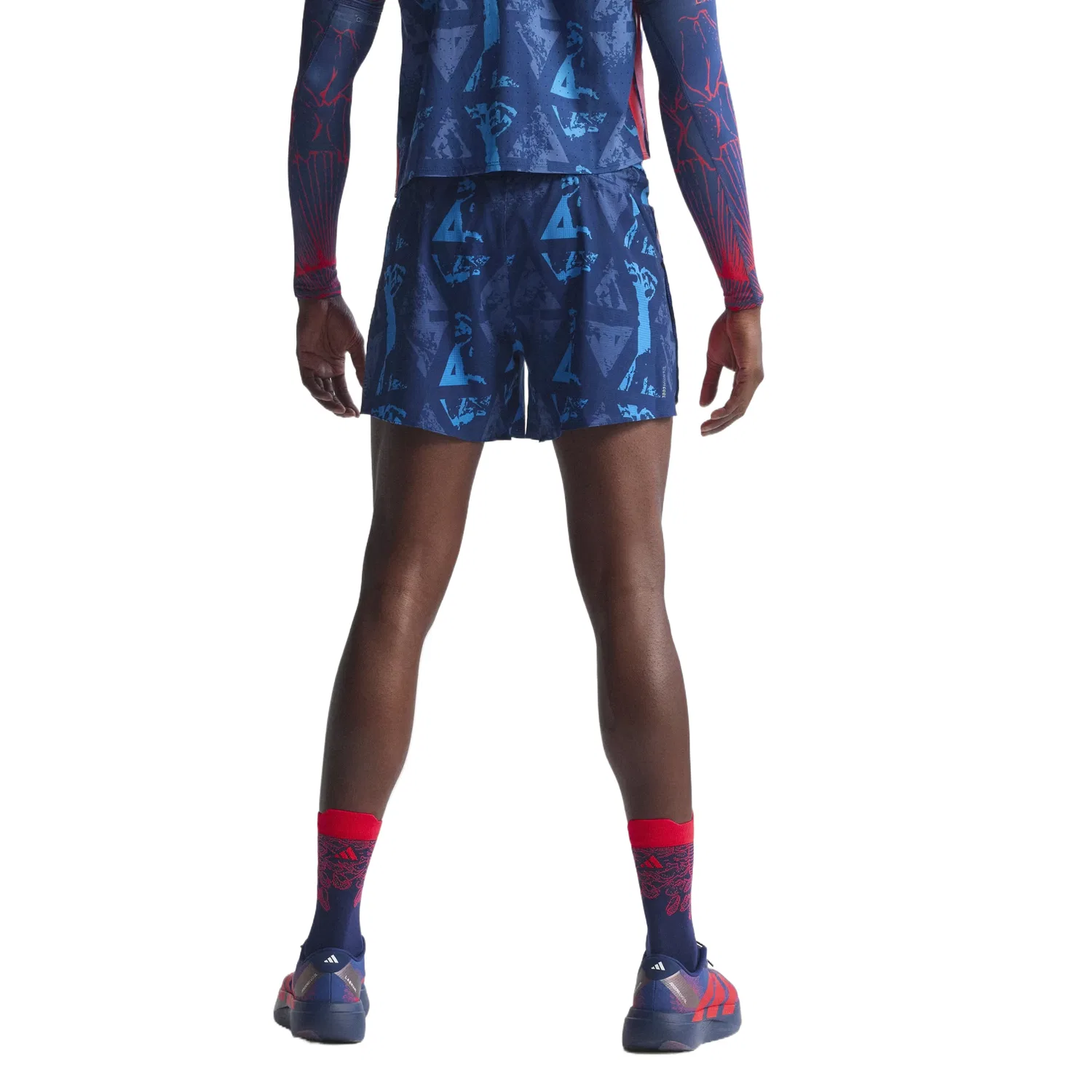 Мужские шорты для бега Adizero Adidas, Dark Blue/Bright Red — фото 4