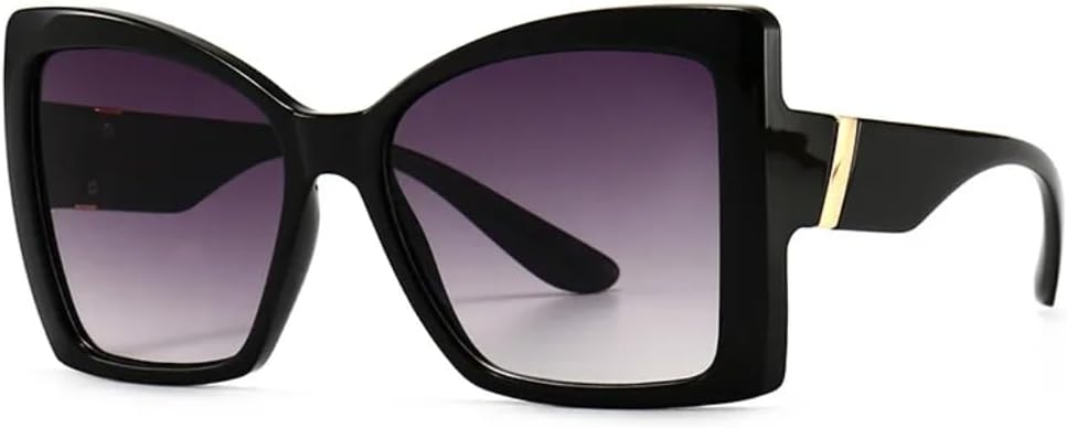 

Роскошные солнцезащитные очки «кошачий глаз» в крупной оправе для женщин, модные винтажные популярные очки для путешествий, сексуальные женские очки с защитой от УФ-излучения UV400 HHZZYVY, Black Gray