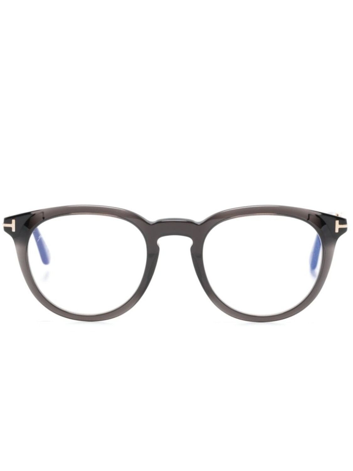 

TOM FORD Eyewear очки в круглой оправе с логотипом, черный