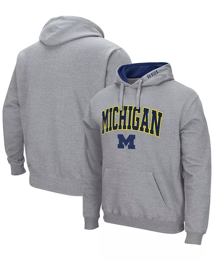 

Мужская толстовка с капюшоном Michigan Wolverines Arch Logo 3.0 Pullover Hoodie Colosseum, серый