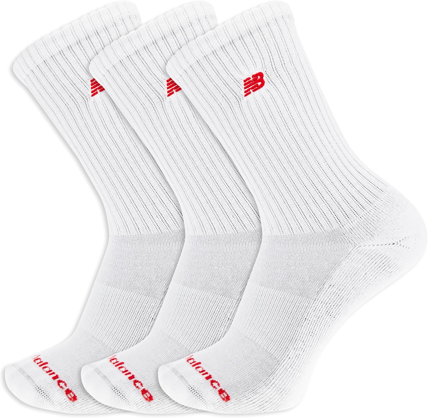 

Носки New Balance унисекс для взрослых из органического хлопка, 3 пары, поддержка свода стопы, White Patch Logo
