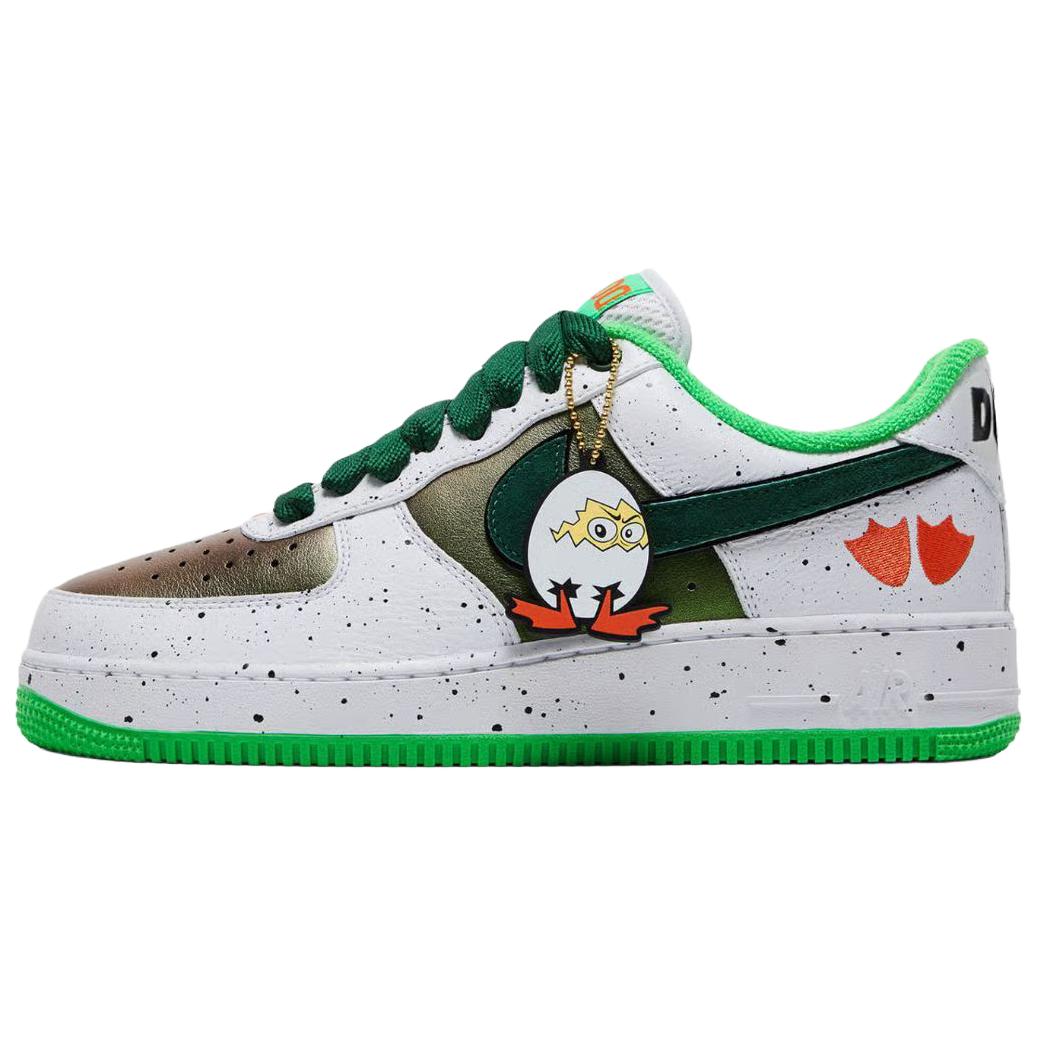 

Nike X DOAF Air Force 1 Низкие скейтбордные кроссовки унисекс, белый с зелеными