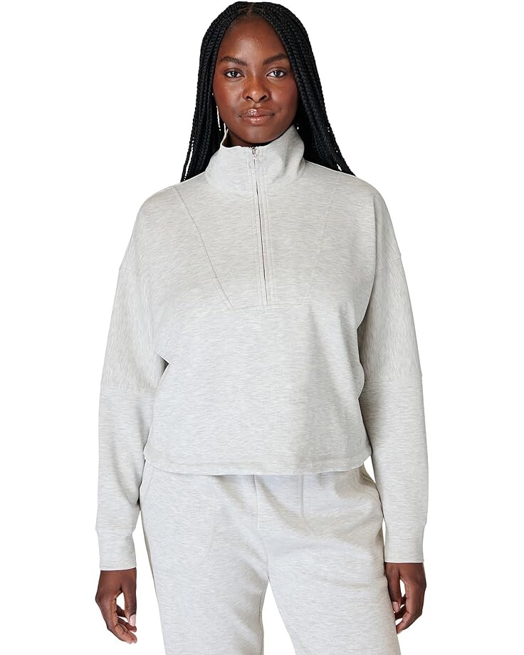 

Толстовка Sweaty Betty Sand Wash Funnel Neck 1/2 Zip, серый