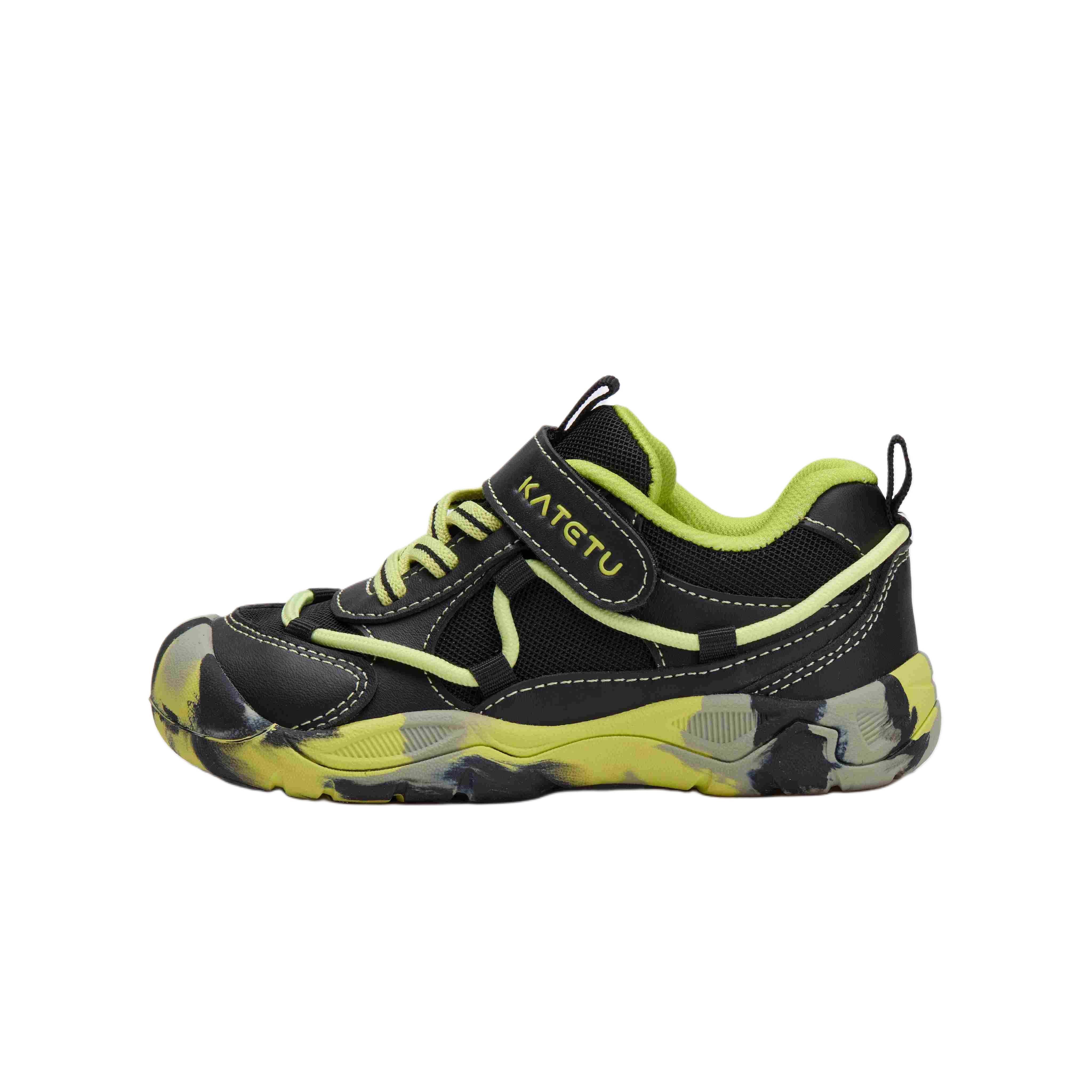 

Кроссовки Slip Resistant, Abrasion Resistant, Breathable Fall Winter Kids' Outdoor Shoes Children Aged 3 7 Years Old KATETU, черный/зеленый