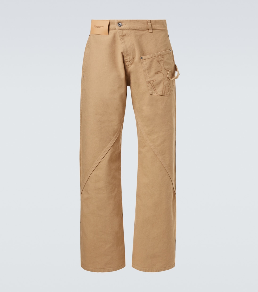 

Широкие брюки из хлопка с вышивкой и скрученным эффектом JW Anderson, Flax