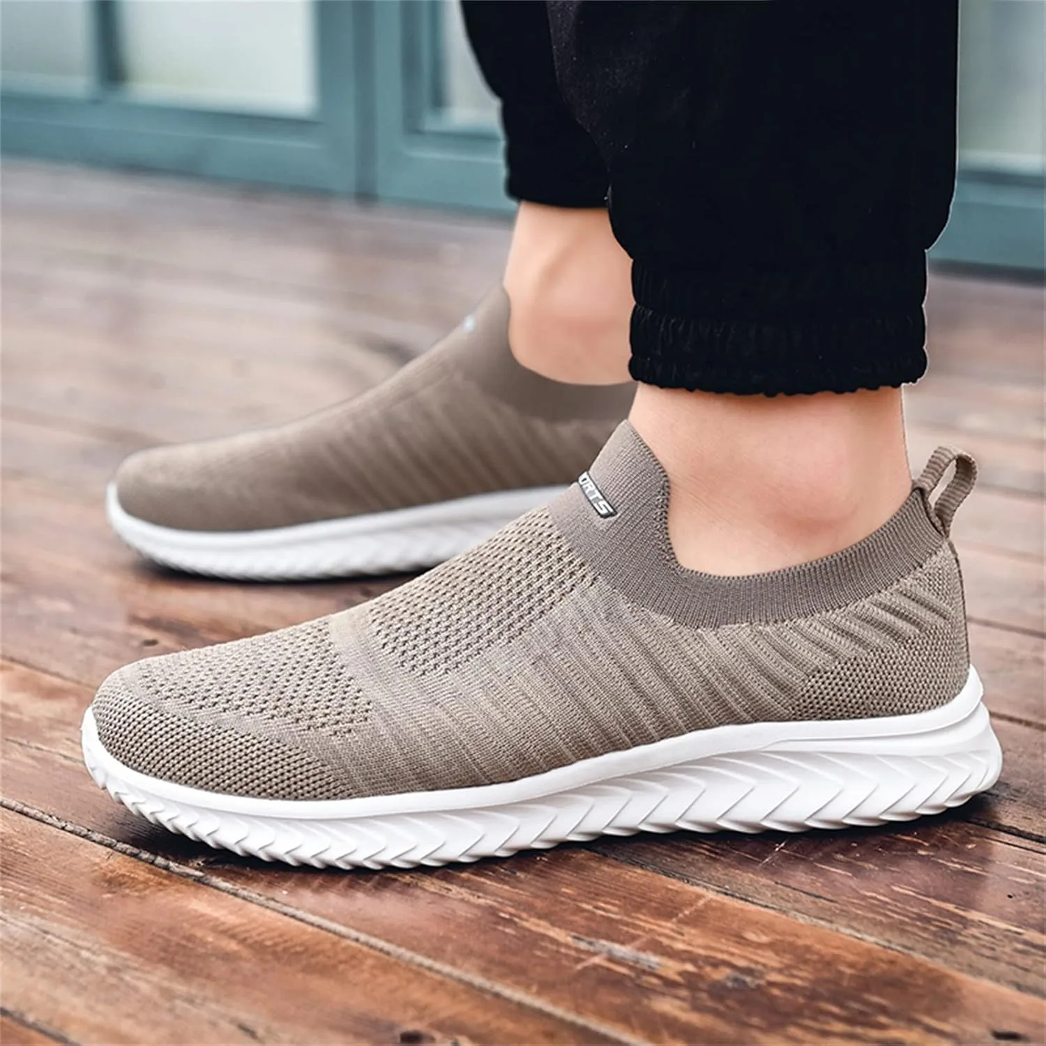 Мужские модные летние кроссовки Lite Adapt из сетчатой ткани, дышащие, легкие, удобные, повседневные, на плоской подошве Generisch, бежевый — фото 3