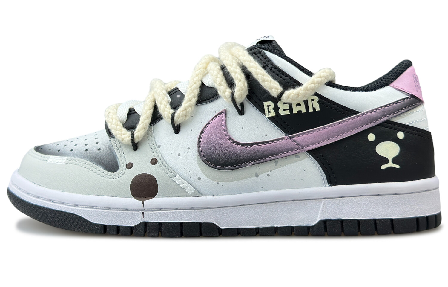 

Кроссовки Nike Dunk Skateboarding Shoes Men Low-top Beige/Grey/Pink/Black, черный