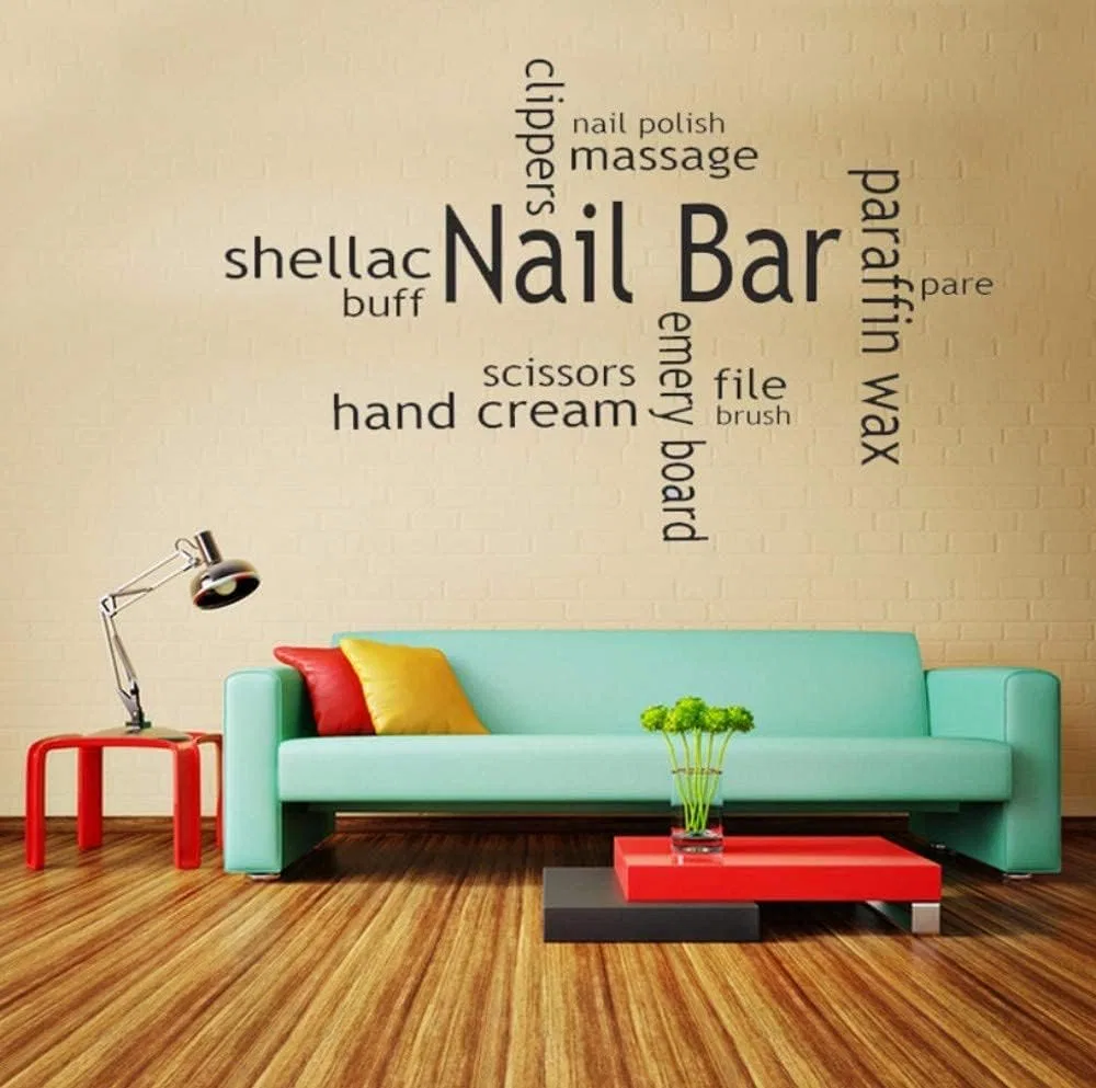 Настенный стикер «Nail Stick Collage» для салона красоты 58 x 90 см Shengww — фото 4