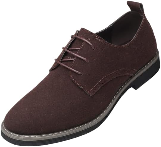 

Мужские лоферы - классические повседневные туфли на шнуровке, лодочные туфли с круглым носком, резиновая подошва, верх из ПУ, ретро-стиль для весны/лета/осени Hhhchpm, коричневый